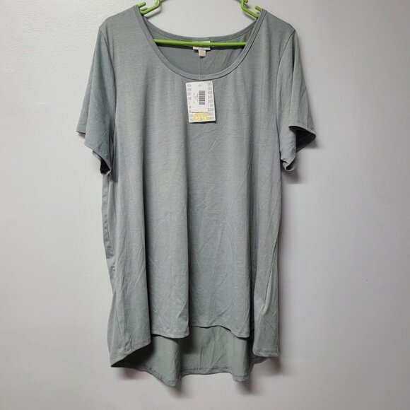 Lularoe Classic Tee Shirt Womens Pkus Size 3X Tags Basic Plain Solid Green - Picture 1 of 7